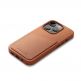 Mujjo Leather Wallet Case - премиум кожен кейс с джоб за кредитна карта за iPhone 14 Pro Max (кафяв) 3