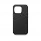 Mujjo Leather Wallet  Case - премиум кожен кейс с джоб за кредитна карта за iPhone 14 Pro (черен) 5