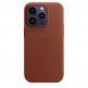 Apple iPhone Leather Case with MagSafe - оригинален кожен кейс (естествена кожа) с MagSafe за iPhone 14 Pro (кафяв) 1