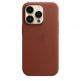 Apple iPhone Leather Case with MagSafe - оригинален кожен кейс (естествена кожа) с MagSafe за iPhone 14 Pro (кафяв) 2