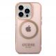 Guess Translucent MagSafe Case - хибриден удароустойчив кейс с MagSafe за iPhone 14 Pro Max (розов-прозрачен) 5