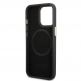 Guess PU 4G MagSafe Leather Hard Case - дизайнерски кожен кейс с MagSafe за iPhone 14 Pro Max (черен) 2