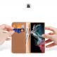 Dux Ducis Hivo Genuine Leather Flip Wallet Case - кожен калъф от естествена кожа с поставка и отделение за кр. карти за Samsung Galaxy S23 Ultra (кафяв) 2