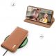 Dux Ducis Hivo Genuine Leather Flip Wallet Case - кожен калъф от естествена кожа с поставка и отделение за кр. карти за Samsung Galaxy S23 Ultra (кафяв) 5