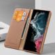 Dux Ducis Hivo Genuine Leather Flip Wallet Case - кожен калъф от естествена кожа с поставка и отделение за кр. карти за Samsung Galaxy S23 Ultra (кафяв) 6