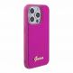 Guess Sequin Script Logo Case - дизайнерски силиконов кейс с връзка за носене за iPhone 15 (розов) 4