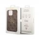 Guess PU 4G Metal Logo Leather Hard Case - дизайнерски кожен кейс за iPhone 15 Pro Max (кафяв) 5