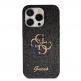 Guess PU Fixed Glitter 4G Metal Logo Case - силиконов (TPU) калъф за iPhone 15 Pro Max (черен)  1