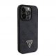 Guess Strass Triangle Metal Logo Case - силиконов (TPU) калъф за iPhone 15 Pro (черен) 1