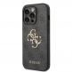 Guess PU 4G Metal Logo Leather Hard Case - дизайнерски кожен кейс за iPhone 15 Pro Max (сив) 1