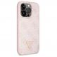Guess PU 4G Strass Triangle Metal Logo Case With Crossbody Strap - силиконов (TPU) калъф с връзка за носене през врата за iPhone 15 Pro Max (розов) 2