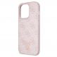 Guess PU 4G Strass Triangle Metal Logo Case With Crossbody Strap - силиконов (TPU) калъф с връзка за носене през врата за iPhone 15 Pro Max (розов) 6