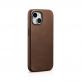 iCarer Leather Oil Wax MagSafe Case - кожен (естествена кожа) кейс с MagSafe за iPhone 15 (кафяв) 7