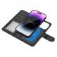 Tech-Protect Wallet Leather MagSafe Flip Case - кожен калъф, тип портфейл с отделящ се кейс с MagSafe за iPhone 15 (черен) 6