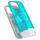 Spigen Classic C1 MagSafe Case - хибриден удароустойчив кейс с висока степен на защита с MagSafe за iPhone 15 Pro Max (син)  3