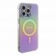 Guess IML Iridescent Script MagSafe Case - дизайнерски силиконов кейс с MagSafe за iPhone 15 Pro Max (розов) 3