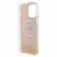 Guess IML Iridescent Script MagSafe Case - дизайнерски силиконов кейс с MagSafe за iPhone 15 Pro Max (розов) 5