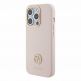 Guess Liquid Silicone 4G Strass Metal Logo Case - силиконов (TPU) калъф за iPhone 15 Pro (розов) 1