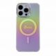Guess IML Iridescent Script MagSafe Case - дизайнерски силиконов кейс с MagSafe за iPhone 15 Pro (розов) 2