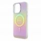 Guess IML Iridescent Script MagSafe Case - дизайнерски силиконов кейс с MagSafe за iPhone 15 Pro (розов) 4