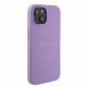 Guess PU Saffiano MagSafeLeather Hard Case - дизайнерски кожен кейс с MagSafe за iPhone 15 (лилав) 3