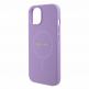 Guess PU Saffiano MagSafeLeather Hard Case - дизайнерски кожен кейс с MagSafe за iPhone 15 (лилав) 4