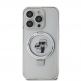 Karl Lagerfeld Ringstand Karl and Choupette MagSafe Case - хибриден удароустойчив кейс с MagSafe за iPhone 15 Pro Max (бял-прозрачен) 2