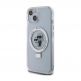 Karl Lagerfeld Ringstand Karl and Choupette MagSafe Case - хибриден удароустойчив кейс с MagSafe за iPhone 15 (бял-прозрачен) 1