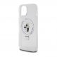Karl Lagerfeld Ringstand Karl and Choupette MagSafe Case - хибриден удароустойчив кейс с MagSafe за iPhone 15 (бял-прозрачен) 4