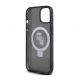 Karl Lagerfeld Ringstand Karl and Choupette MagSafe Case - хибриден удароустойчив кейс с MagSafe за iPhone 15 (черен-прозрачен) 5