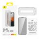 Baseus Sapphire Privacy Tempered Glass Film (0.30mm) - калено стъклено защитно покритие с определен ъгъл на виждане за дисплея на iPhone 15 (черен-прозрачен) 2