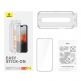 Baseus Sapphire Tempered Glass Film (0.30mm) - калено стъклено защитно покритие за дисплея на iPhone 15 (черен-прозрачен) 2