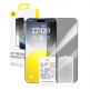 Baseus Diamond Privacy Tempered Glass Film (0.30mm) - калено стъклено защитно покритие с определен ъгъл на виждане за дисплея на iPhone 15 (черен-прозрачен) 3