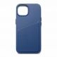 Mujjo Full Leather Wallet Case - премиум кожен (естествена кожа) кейс за iPhone 15, iPhone 14, iPhone 13 (син) 1