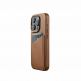 Mujjo Full Leather MagSafe Wallet Case - премиум кожен (естествена кожа) кейс с MagSafe за iPhone 15 Pro (кафяв) 2