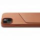 Mujjo Full Leather MagSafe Wallet Case - премиум кожен (естествена кожа) кейс с MagSafe за iPhone 15, iPhone 14, iPhone 13 (кафяв) 7