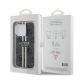 Guess IML 4G Gold Stripe Case - дизайнерски силиконов кейс за iPhone 15 Pro Max (черен) 6