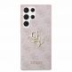 Guess PU 4G Metal Logo Leather Hard Case - дизайнерски кожен кейс за Samsung Galaxy S24 Ultra (розов) 2