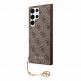 Guess PU 4G Charms Collection Leather Hard Case - дизайнерски кожен кейс за Samsung Galaxy S24 Ultra (кафяв) 1