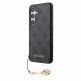 Guess PU 4G Charms Collection Leather Hard Case - дизайнерски кожен кейс за Samsung Galaxy S24 Plus (сив) 1