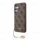 Guess PU 4G Charms Collection Leather Hard Case - дизайнерски кожен кейс за Samsung Galaxy S24 (кафяв) 1