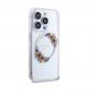 Guess Flowers Ring Glossy Logo MagSafe Case - хибриден удароустойчив кейс с MagSafe за iPhone 15 Pro (прозрачен) 3