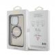 Guess Flowers Ring Glossy Logo MagSafe Case - хибриден удароустойчив кейс с MagSafe за iPhone 15 Pro (черен-прозрачен) 6