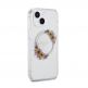 Guess Flowers Ring Glossy Logo MagSafe Case - хибриден удароустойчив кейс с MagSafe за iPhone 15 (прозрачен) 3