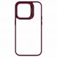 Tel Protect Kickstand Case and Camera Glass Lens - хибриден кейс с поставка и стъклени лещи за камерата за iPhone 15 Pro Max (червен)  4