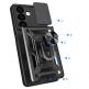 Armor Camshield Hybrid Case With Stand - хибриден удароустойчив кейс с пръстен против изпускане за Samsung Galaxy S24 Plus (черен) 2