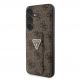 Guess PU 4G Strass Grip Stand Triangle Metal Logo Case - дизайнерски кожен кейс с отделение за карти за Samsung Galaxy S24 Plus (кафяв) 1