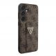 Guess PU 4G Strass Grip Stand Triangle Metal Logo Case - дизайнерски кожен кейс с отделение за карти за Samsung Galaxy S24 Plus (кафяв) 3