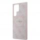 Guess PU 4G Colored Ring MagSafe Leather Hard Case - дизайнерски кожен кейс с MagSafe за Samsung Galaxy S24 Ultra (розов) 4