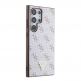 Guess PU 4G Triangle Metal Logo Case - дизайнерски кожен кейс за Samsung Galaxy S24 Ultra (бял) 3